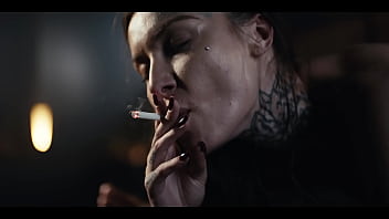 Tattoed beauty loves to smoke while sucking cock reverse cowgirl smoking cigarette fetish porn