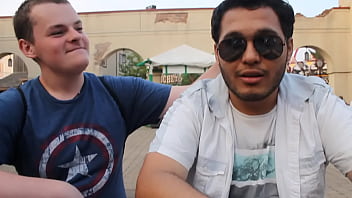 White male and latinas foreplay in public