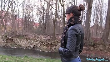 Public agent ejaculating in a russian babes pussy