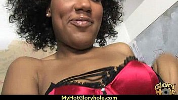 Ebony teen shows off her blowjob skills at gloryhole 14