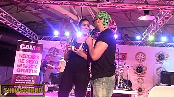 Brunette spanish granny bigtits on stage