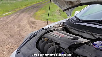 Stranded on the road rewarded him with hot sex