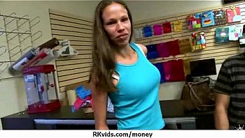 Tight teen fucks a man in front of the camera for cash 11