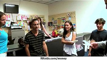 Tight teen fucks a man in front of the camera for cash 11