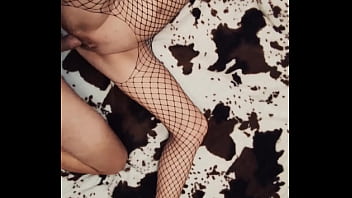 Skinny wife in mesh bodysuit Skinny wife in mesh bodysuit