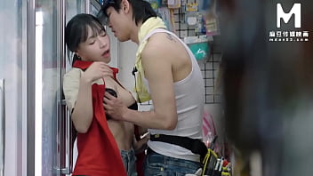 Slutty superstore girl invites customers to have secret sex during work hours