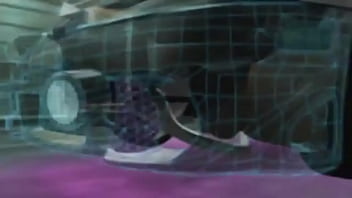 Anime girl when crossing a road