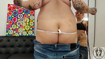 Jeans fetish clenching ass white gstring buttcrack ass cr ack