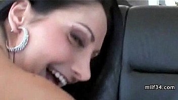 Horny big tit milf gives a hot blowjob