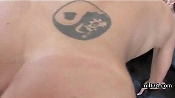 Horny big tit milf gives a hot blowjob