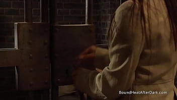 Sexy slave masturbating and moaning with madames help