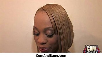 Nice ebony fucked by several white guys in all holes 14