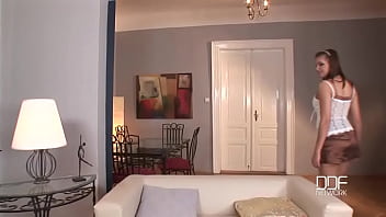 Fingers her horny hole