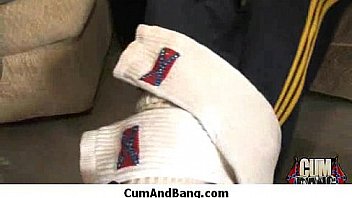 Nice ebony fucked by several white guys in all holes 11