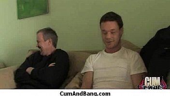 Nice ebony fucked by several white guys in all holes 11