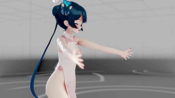 Blue archive ryuuge kisaki hentai undress dance mmd 3d blue hair clip