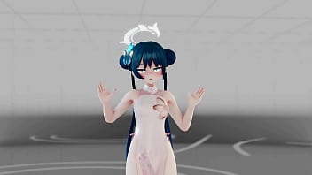 Blue archive ryuuge kisaki hentai undress dance mmd 3d blue hair clip