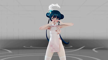 Blue archive ryuuge kisaki hentai undress dance mmd 3d blue hair clip