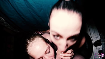 Double oral fun in bathroom