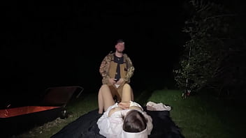 Camping sex in the forest