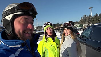 Hubby and wife tempt ski instructor into a dirty threesome