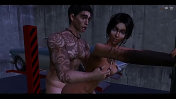 En el taller cojiendo