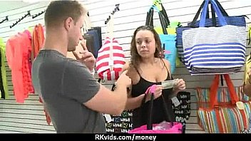 Sexy teen nails her butt on hard dick for cash 21