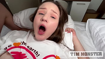 My stepsister is a fucking slut with cum in her pussy