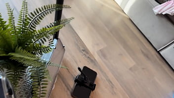 Sexy and horny brunette cheerleader college girl gives a guy handjob during a skirt and miniskirt try on haul