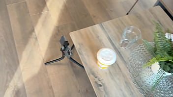 Sexy and horny brunette cheerleader college girl gives a guy handjob during a skirt and miniskirt try on haul