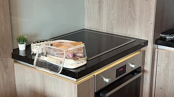 Sexy and horny brunette cheerleader college girl gives a guy handjob during a skirt and miniskirt try on haul