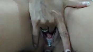 Creamy pussy fingering up close