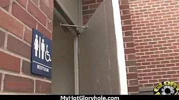 Black babe suck in a gloryhole 17