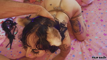 The petite and skinny alina svetlana having hard sex on a bondage session fucking a huge cock