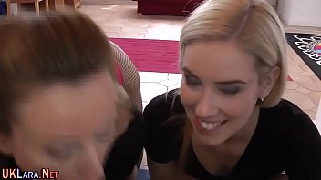 Hot stocking blonde sucks