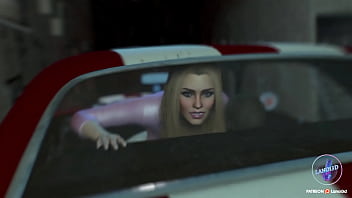 Back seat car ride with hot blonde