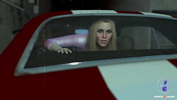 Back seat car ride with hot blonde