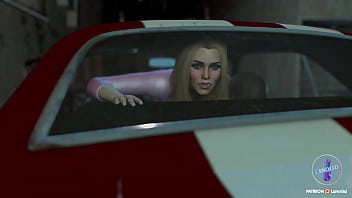 Back seat car ride with hot blonde