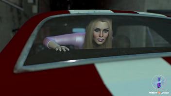 Back seat car ride with hot blonde