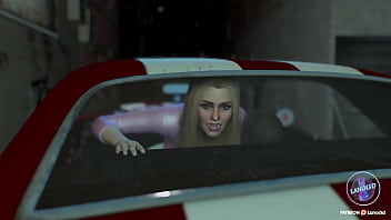 Back seat car ride with hot blonde