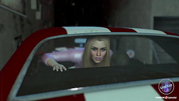 Back seat car ride with hot blonde