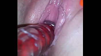 Blonde milf dildo playing