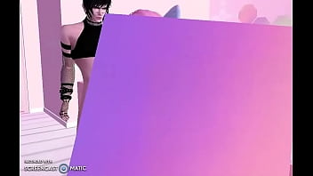 Pink haired girl rides big cock imvu