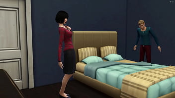 Japanese stepmom catches her stepson masturbating in his room then she gets horny and fucks him asian stemmother and stepson