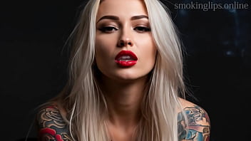 Smoking fetish ai movie red lipstick