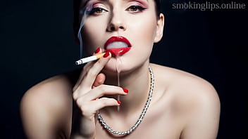 Smoking fetish ai movie red lipstick