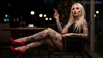 Smoking fetish ai movie red lipstick
