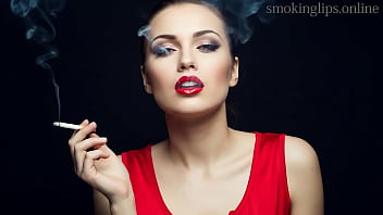 Smoking fetish ai movie red lipstick