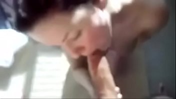 Horny brunette from sucking and geeting facial