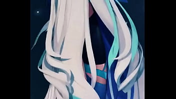 A mysterious genshin beauty steps into the spotlight her silver hair flowing while her blue outfit glimmers with power cold as ice yet burning with hidden passion… ready to uncover the secret bio link waiting